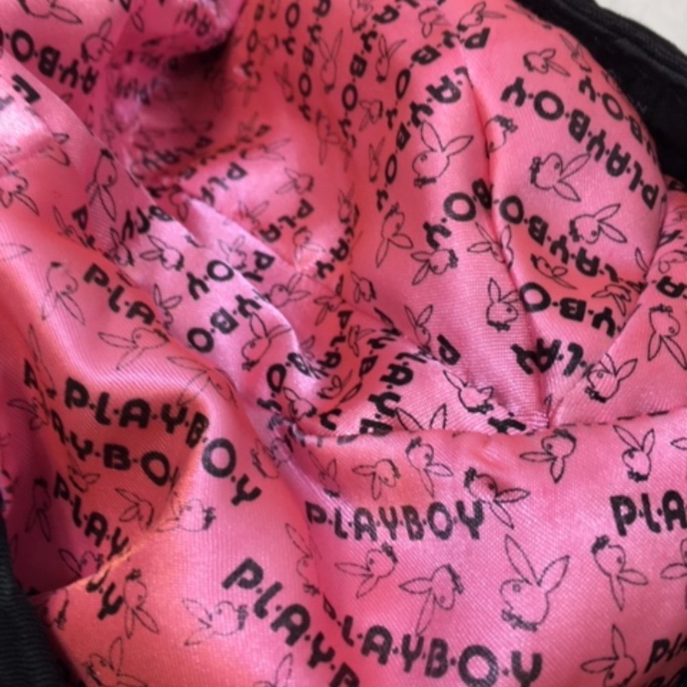 RARE Playboy Sequined Cap Hat Original  Black/Pink USED Vintage - Picture 9 of 16